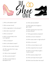Wedding Shoe Game Fun Squared Shoe Game Wedding Wedding Questions Wedding Games