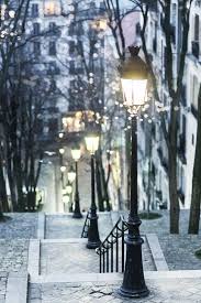 Paris Photograph Paris At Night Street Lamps Montmartre French Home Decor Large Wall Art Paris At Night Beautiful Places Paris