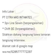 Perusahaan modal asing yang bergerak dibidang gloves yang sedang berkembang pesat info lowongan kerja. Loker Sukoharjo Photos Facebook