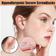 Amazon.com: 2-Pairs Screw Earring Backs for Threaded Post .032"/0.8mm,18K  Gold Plated Sterling Silver Screw