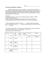 Phet simulation lab answer key forces and motion basics force motion friction. Forces And Motion Basics Phet Directions