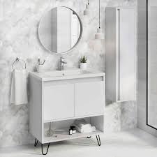 Get 5% in rewards with club o! 32 Bathroom Vanity Cabinet Ceramic Sink Set Manhattan W 32 X H 35 X D 18 In Rhd White Overstock 31475962