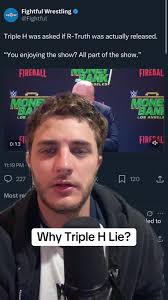 Why did Triple H lie about the R-Truth release #rtruth #tripleh #hhh #wwe  #tko #moneyinthebank