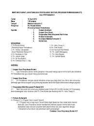 Contoh minit mesyuarat yang nak dikongsikan ini adalah selaras dengan garis panduan kementerian pendidikan malaysia. Penyelaras Program In English