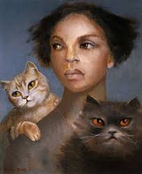 Leonor Fini, Self Portrait with Cats.