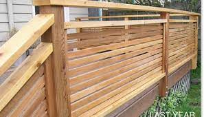 The innovative horizontal slat fencing system is very easy to install with the spacing of the slats able to be adjusted to suit your specific privacy needs. 100s Of Deck Railing Ideas And Designs