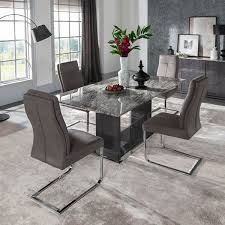 The Rina 4 To 8 Seater Marble Dining Table Set Boasts A Sleek And Modern Design To Transfo Dining Table Marble Marble Dining Table Set Marble Living Room Table