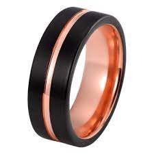 Pin By Marsha Gaynor On A Girl Can Dream Right Black Wedding Rings Rose Gold Mens Ring Wedding Ring Bands