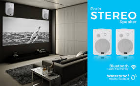 Check spelling or type a new query. Amazon Com Outdoor Wall Mount Patio Stereo Speaker Waterproof Bluetooth Wireless No Amplifier Needed Portable Electric Theater Sound Surround System For Home Party Cabinet Enclosure Pyle Pdwr61btwt White Home Audio