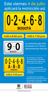 Otro cambio podría ser que los carros que lleven mas de 3 personas quedarían excluidos de la medida. Twitter à¤ªà¤° Movilidad Bogota Atencion Asi Aplicara La Restriccion De Pico Y Placa Manana Viernes 4 Julio Vehiculos Particulares Taxis Y Motos Http T Co Iakclpgt5y