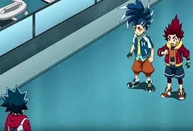 The Boy With Blue Hair And Clothes Whose Face Looks A Lot Like Aiga S Face Is Called Hikaru Asahi The Boy With Red Hair And Boys Blue Hair Hyuga Beyblade Burst