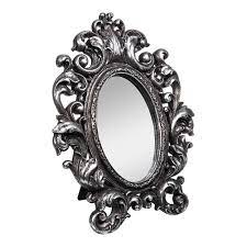 Antique victorian carved wood gesso oval mirror 47 gothic beveled dark. Alchemy Gothic Silver Victorian Mirror Gifts