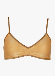Triangle Bralette With Metallic Thread Gold La Nouvelle Women Place Des Tendances