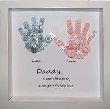 Cafepress brings your passions to life with the perfect item for every occasion. Gifts For Dads Personalised Daddy Gift Handprints For Fathers Framed Button Handprints Button Personalised Daddy Gifts Father S Day Diy Fathers Day Crafts