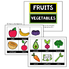 fruit vegetable pocket chart sort nutrition theme