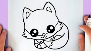 Then, draw curved lines from the ends of the u to the circle, enclosing rounded triangles. How To Draw A Cute Fox Youtube