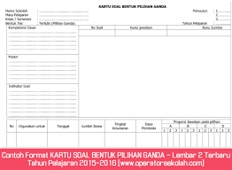Sma khozainul ulum penyusun : Contoh Format Kartu Soal Bentuk Pilihan Ganda Lembar 2 Terbaru Tahun Pelajaran 2015 2016 Www Operatorsekolah Com Administrasi Guru