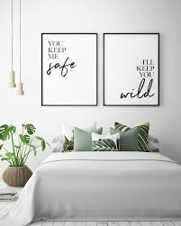 Bedroom Printables You Keep Me Safe I Ll Keep You Wild Etsy Bedroom Printables Wall Decor Bedroom Bedroom Decor For Couples