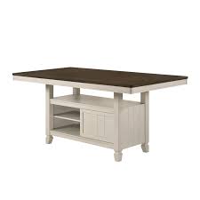 There were no damages from shipping. Acme Tasnim Counter Height Table In Oak And Antique White Finish 77180