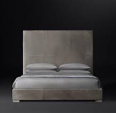 Love the look of leather furniture but can't afford it? Modena Non Tufted Gray Leather Platform Bed