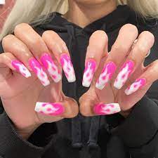 Mmirandalaurenn Pink Flame Nail Art Acrylic Nail Designs Glitter Ombre Acrylic Nails Acrylic Nail Designs