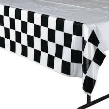 Black And White Checkered Tablecloth Fabric Black White Checkered Plastic Tablecloth Oriental Trading Checkered Tablecloth Race Car Party Race Car Birthday Party