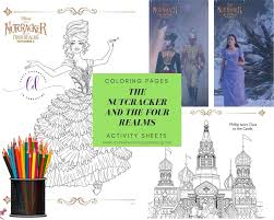Cute cat next to christmas tree coloring sheet. The Nutcracker And The Four Realms Coloring Pages And Activity Sheets Crazy Adventures In Parenting