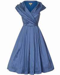 vintage φόρεμα chic taffeta pearl blue 50s | Γυναικεία Φορέματα |  hotprice.gr
