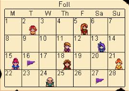 Calendar Stardew Valley Wiki