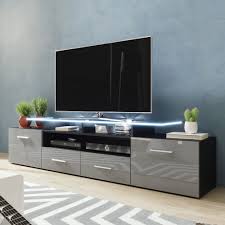 Black And White Tv Stand Evora Black Gray Tv Stand Evora Meble Furniture Tv Stands In 2020 White Tv Stands Tv Stand Black And White Tv Stand