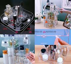 Chanel, dior, yves saint laurent, clinique, hugo boss, armani Buy 3 Tier Makeup Organizer 360 Degree Rotating Cosmetic Acrylic Storage Display Box At Best Price In Pakistan