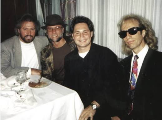 Flashback 1990 w/ @BeeGees birthday Robin Gibb (79) and bandmates Maurice  and Barry Gibb.
