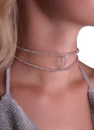 15957 – Crossing Rhinestone Choker – Western Fashion