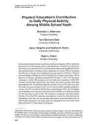 PDF) Physical Education's Contribution to Daily Physical Activity Among  Middle School Youth