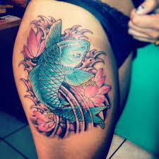 Pin By Joanne Dennison Stevens On Ink Koi Tattoo Girl Thigh Tattoos Tattoos