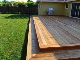 Low Deck With Two Steps I Love How This Is Simple Level And Runs Nearly The Length Of The House So Muc Patio Deck Designs Backyard Patio Deck Backyard Patio
