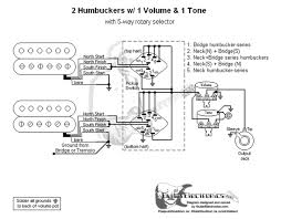 Neck, neck & middle, middle, bridge split & middle, bridge 2 Humbuckers 5 Way Rotary Switch 1 Volume 1 Tone 05