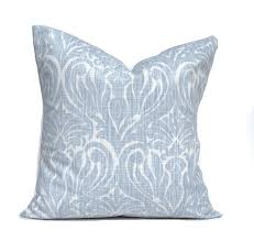 Blue Floral Pillow Cover Grey Blue Decorative Pillows Etsy Light Blue Pillows Blue Floral Pillows Floral Pillow Cover