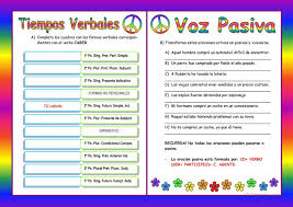 Tiempos Verbales Y Voz Pasiva Trabajos Hojas De Trabajo De Ele Gratuitas Voz Pasiva La Voz Tiempos Verbales