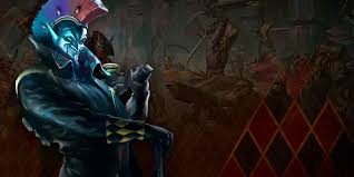 This illustration of a member of a harlequin troupe featured as the cover art for codex: Harlequins Preview Stratagems Warlord Traits And More Warhammer Community