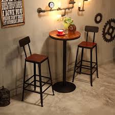 Most common materials are wood (including oak, rattan, driftwood, pine), glass and metal. Cafe Tables Cafe Furniture Solid Wood Iron Bar Round Table Small Coffee Table Minimalist Modern Desk Assembly 45 45 105cm New Special Offer E697 Cicig