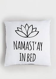 Namast Ay In Bed Throw Pillow Throw Pillows Bed Throw Pillows Bedroom Throw Pillows