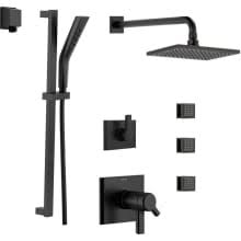 The numbers 17 and 17t represent types of cartridges found in delta brand shower faucets that have separate volume and temperature control handles. Delta Dss Vero 17t03 Chrome Tempassure 17t Series Thermostatic Shower System With Integrated Volume Control Shower Head 3 Body Sprays And Hand Shower Includes Rough In Valves Faucetdirect Com