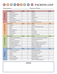 vacation packing list free printable packing list for vacation road trip packing packing list for travel