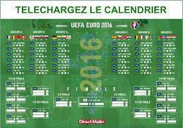 Mais pour la plupart le programme des matches à élimination directe sera connu à l'issue de la phase de poule en fonction des affiches qui seront proposées. Telechargez Le Calendrier De L Euro 2016 De Football En Pdf Cnews