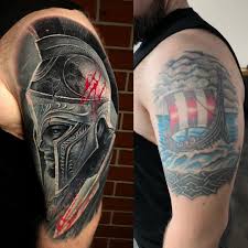 Tattoo design drawings, design tattoo, tattoo sketches, tattoo designs men, forearm tattoos, body art tattoos, sleeve tattoos, tribal tattoos for spartaner helmet #elakortattoo nuremberg. Cover Up Tattoo Skull Tattoos Nahe Mainz
