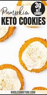 Low Carb Keto Pumpkin Cookies Recipe In 2020 Low Carb Recipes Dessert Pumpkin Cookie Recipe Cookie Recipes