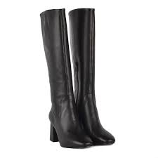 Ash Hashley Black Leather Knee High Heeled Boot