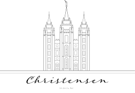 Salt Lake City Temple Print Salt Lake City Temple Temple Art Line Art