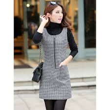 Click To Buy Autumn And Winter Dress Women Sleeveless Pullover Woolen Vest Casual D Street Style Outfits Winter Fashion Dresses Casual Smart Casual Dress